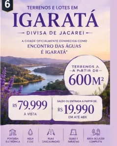 Lote/Terreno à venda, 600m² no Centro, Igaratá