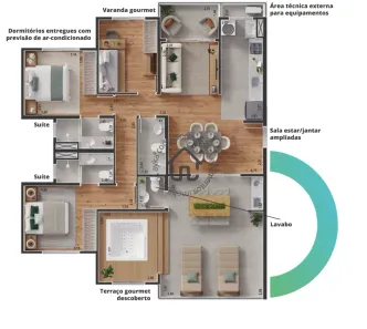 Apartamento com 3 Quartos à venda, 116m² no Vila Embaré, Valinhos