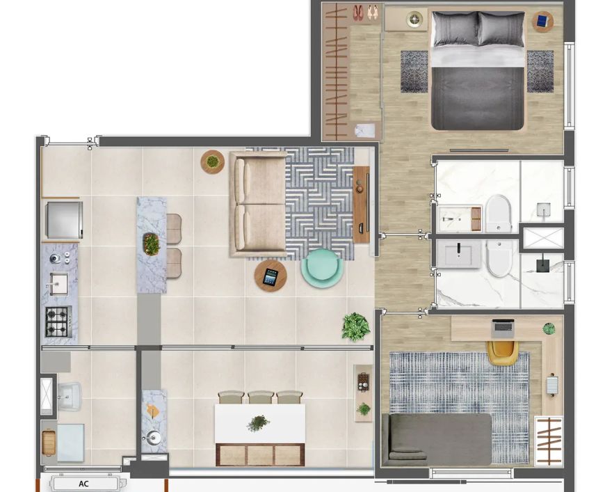 PRACTICAL LIFE CAMPO BELO II - APARTAMENTO no Brooklin Novo, São Paulo