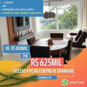 Apartamento com 1 Quarto à venda, 50m² no Dutra, Gramado