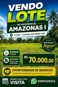 Lote/Terreno à venda, 200m² no , Iranduba