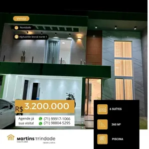 Casa com 6 Quartos à venda, 483m² no Alphaville (Abrantes), Camaçari