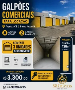 Galpão/Depósito/Armazém para alugar, 140m² no , Eusébio