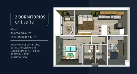 Apartamento com 2 Quartos à venda, 46m² no Pirangi do Norte (Distrito Litoral), Parnamirim
