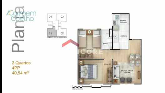 Apartamento com 2 Quartos à venda, 41m² no Trindade, São Gonçalo