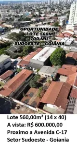 Lote/Terreno à venda, 560m² no Setor Sudoeste, Goiânia