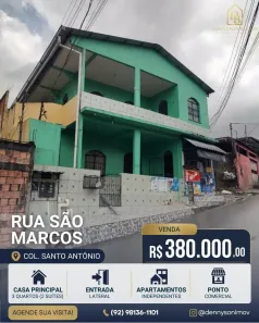 Sobrado com 7 Quartos à venda, 160m² no Colônia Santo Antônio, Manaus