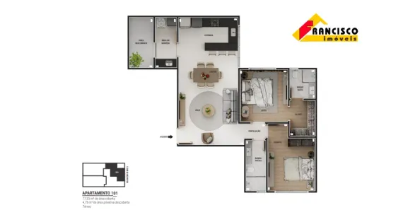 Apartamento com 2 Quartos à venda, 77m² no Vila Cruzeiro, Divinópolis