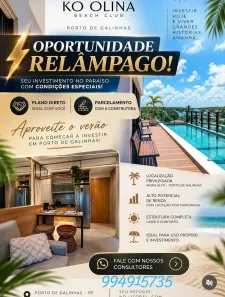 Apartamento com 1 Quarto à venda, 25m² no Vila de Porto de Galinhas, Ipojuca