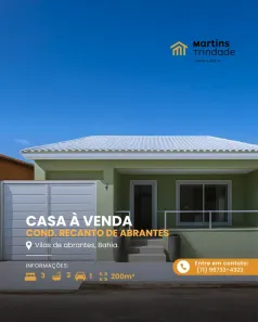 Casa de Condomínio com 3 Quartos à venda, 120m² no Vila de Abrantes (Abrantes), Camaçari