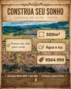Lote/Terreno à venda, 500m² no Esmeralda Park (Caucaia do Alto), Cotia