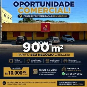 Ponto Comercial para alugar, 900m² no Lindo Parque, São Gonçalo