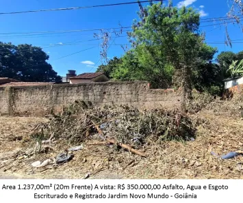 Lote/Terreno à venda, 1237m² no Jardim Novo Mundo, Goiânia