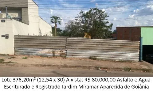 Lote/Terreno à venda, 376m² no Jardim Miramar, Aparecida de Goiânia