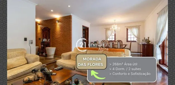 Casa de Condomínio com 4 Quartos à venda, 268m² no Morada das Flores (Aldeia da Serra), Santana de Parnaíba
