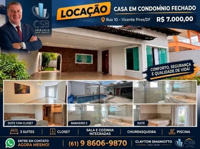 Casa de Condomínio com 3 Quartos para alugar, 270m² no Setor Habitacional Vicente Pires, Brasília
