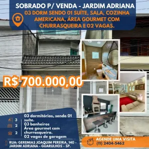 Sobrado com 3 Quartos à venda, 125m² no Jardim Adriana, Guarulhos