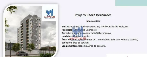 Apartamento com 2 Quartos à venda, 35m² no Vila Carrão, São Paulo