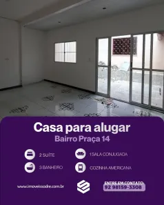 Casa com 2 Quartos para alugar, 319m² no Centro, Manaus