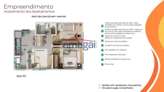 Apartamento com 2 Quartos à venda, 37m² no Residencial Gazzo, São José dos Campos