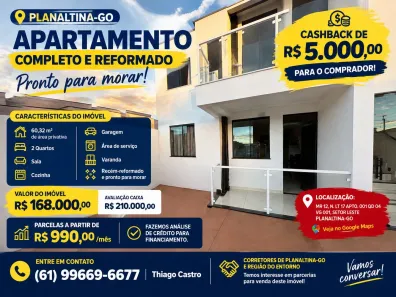 Apartamento com 2 Quartos à venda, 61m² no Setor Leste, Planaltina