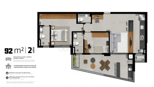 Apartamento com 2 Quartos à venda, 92m² no Vila Aviação, Bauru