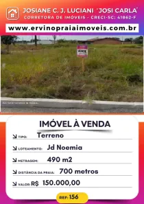 Lote/Terreno à venda, 490m² no Praia do Ervino, São Francisco do Sul