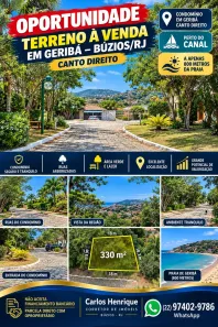 Lote/Terreno à venda, 318m² no Bosque de Geribá, Armação dos Búzios
