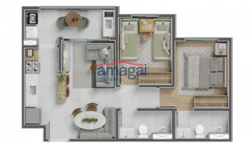 Apartamento com 2 Quartos à venda, 54m² no Jardim das Indústrias, São José dos Campos