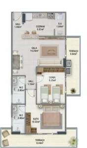 Apartamento com 3 Quartos à venda, 128m² no Canto do Forte, Praia Grande