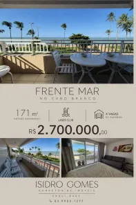 Apartamento com 3 Quartos à venda, 171m² no Cabo Branco, João Pessoa