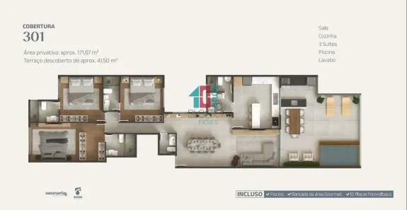 Cobertura com 3 Quartos à venda, 171m² no Barra da Tijuca, Rio de Janeiro