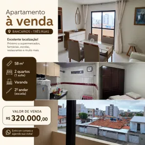 Apartamento com 3 Quartos à venda, 58m² no Bancários, João Pessoa
