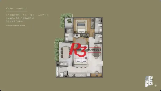 Apartamento com 2 Quartos à venda, 83m² no Boqueirão, Santos
