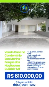 Casa de Condomínio com 3 Quartos à venda, 120m² no Parque Residencial das Nações Indígenas, Cuiabá