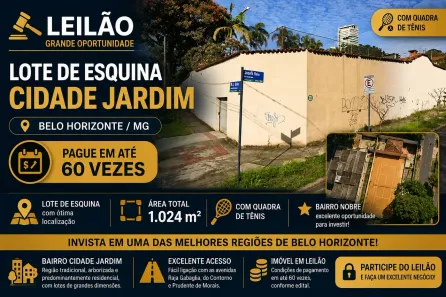 Lote/Terreno à venda, 1024m² no Cidade Jardim, Belo Horizonte