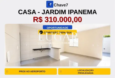 Casa com 2 Quartos à venda, 60m² no Jardim Ipanema, Uberlândia