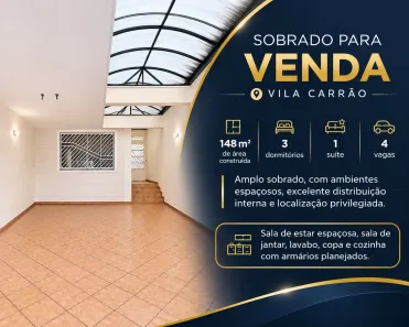 Sobrado com 3 Quartos à venda, 148m² no Vila Carrão, São Paulo