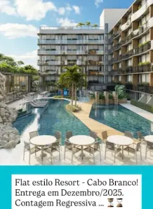Flat com 1 Quarto à venda, 23m² no Cabo Branco, João Pessoa