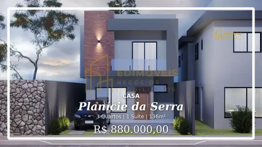 Casa com 3 Quartos à venda, 136m² no Planície da Serra, Serra