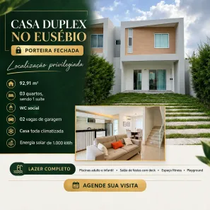 Casa de Condomínio com 3 Quartos à venda, 92m² no Urucunema, Eusébio