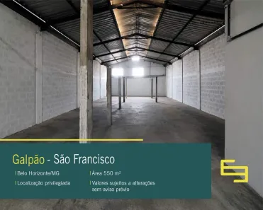 Galpão/Depósito/Armazém para alugar, 550m² no São Francisco, Belo Horizonte