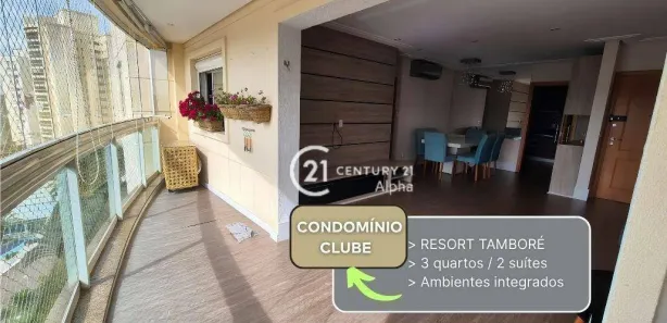 Apartamento com 3 Quartos para alugar, 113m² no Tamboré, Santana de Parnaíba