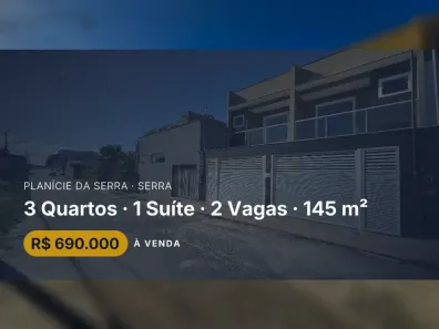 Casa com 3 Quartos à venda, 145m² no Planície da Serra, Serra