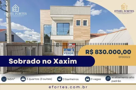 Sobrado com 3 Quartos à venda, 145m² no Xaxim, Curitiba