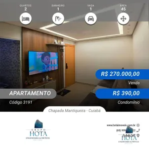 Apartamento com 2 Quartos à venda, 45m² no Coophema, Cuiabá