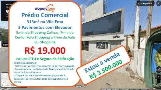 Prédio Comercial à venda, 313m² no Jardim São Dimas, São José dos Campos