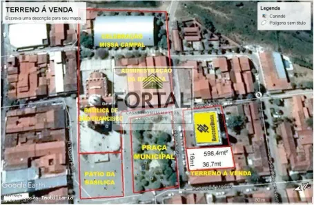 Lote/Terreno à venda, 598m² no Centro, Canindé