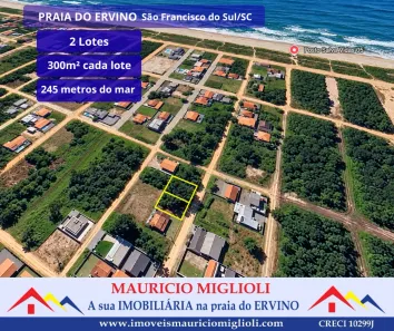 Lote/Terreno à venda, 300m² no Praia do Ervino, São Francisco do Sul