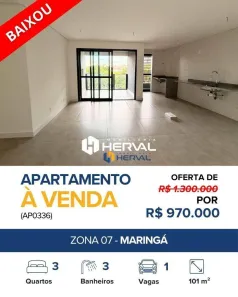 Apartamento com 3 Quartos à venda, 101m² no Zona 07, Maringá